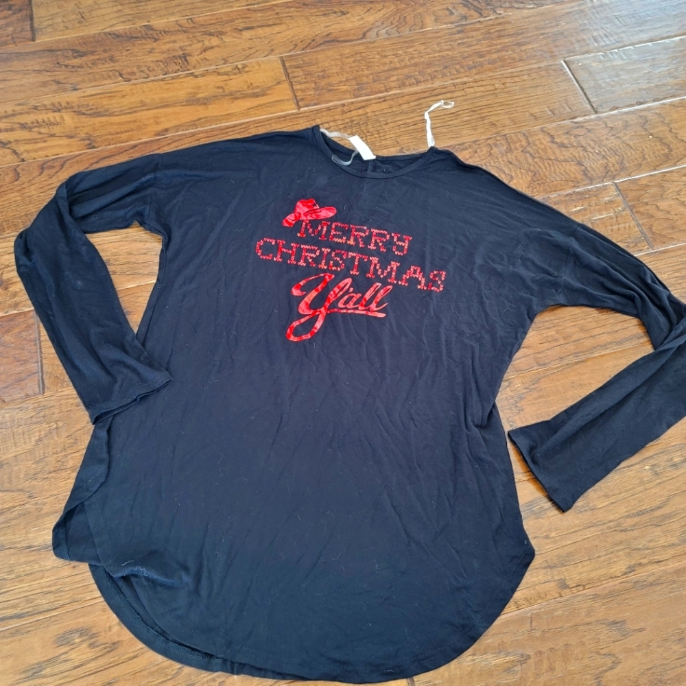 Rachel Kate Merry Christmas Y'all Long Sleeve T Lg
